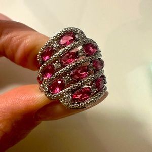 Ring with red stones
